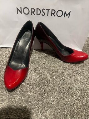 Stuart Weitzman Glossy Red Pointed Toe Stiletto Pumps